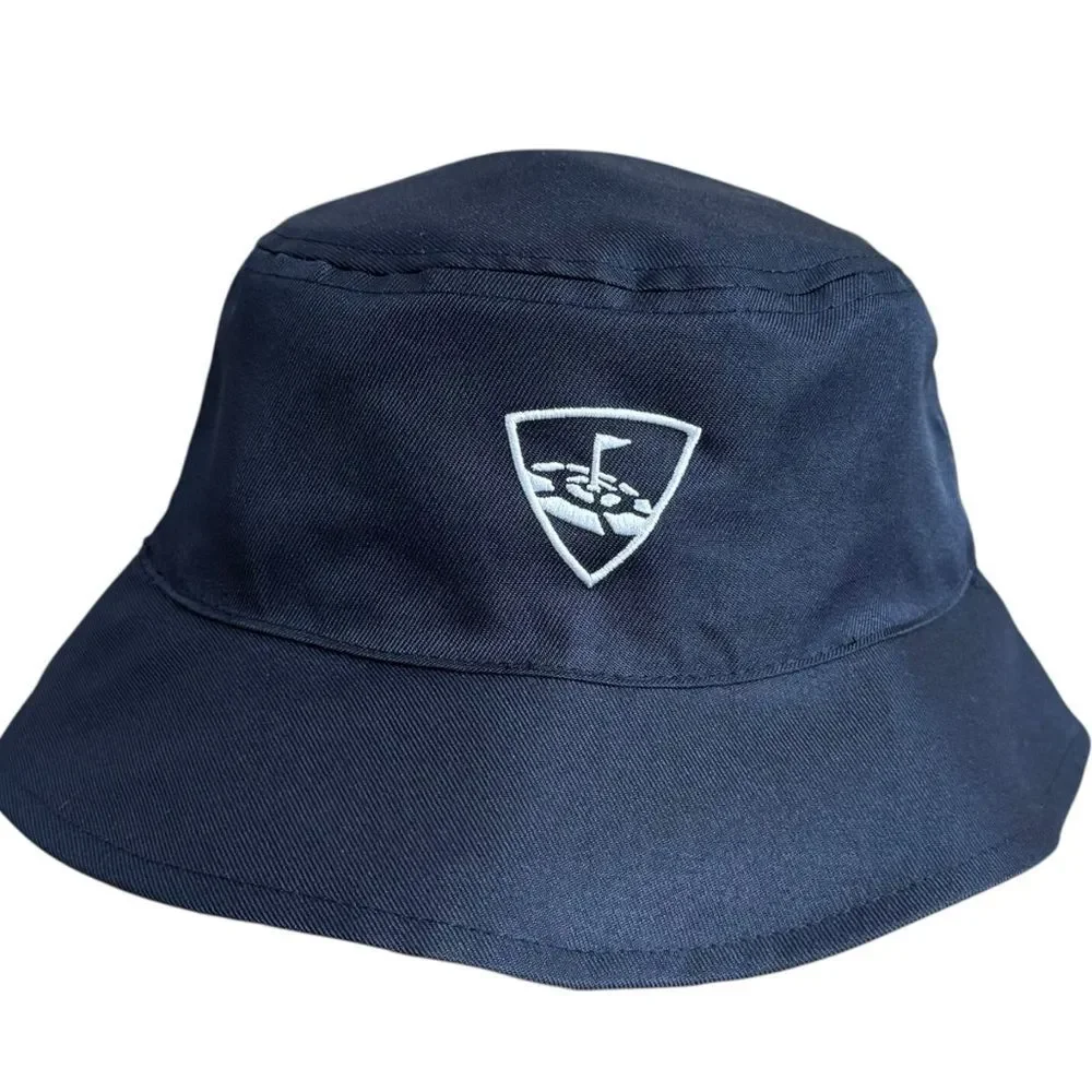 Top Golf Boys Kids Colorful Black Reversible Bucket Hat Peace Sign Hands.